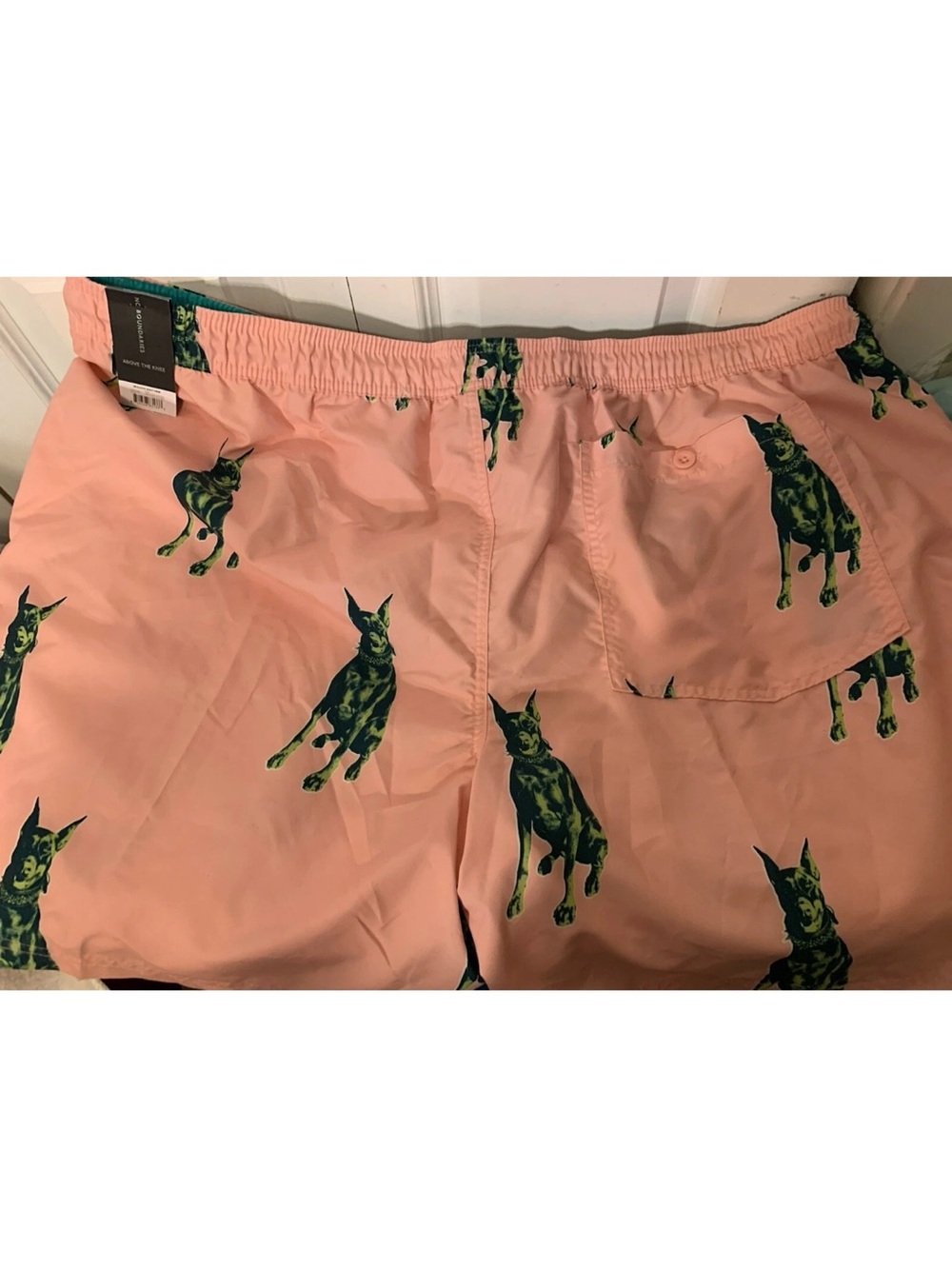 No Boundaries Big Men's Sz 3XL Elastic Waist Dog Swim Trunks, 7" Inseam - Picture 7 of 8